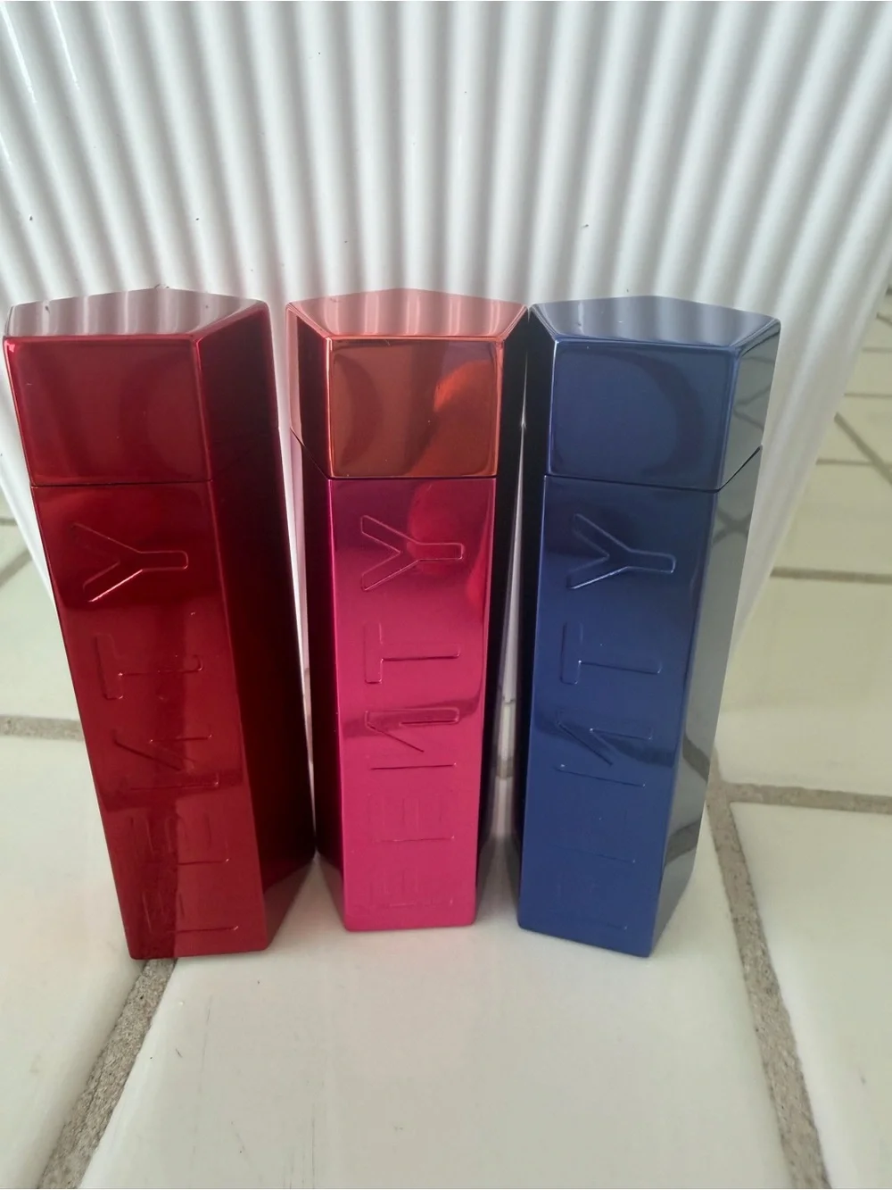 BUNDLE , FENTY BEAUTY Lipstick Trio — Red, Bright Red, Raspberry Pink